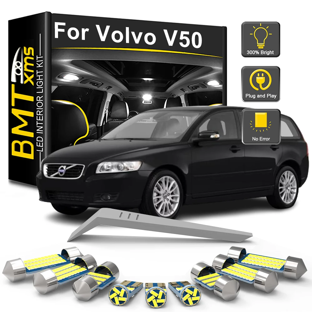 

BMTxms Canbus светодиодный комплект внутреннего освещения для Volvo V50 2004 2005 2006 2007 2008 2009 2010 2011 2012 автомобильные аксессуары для чтения
