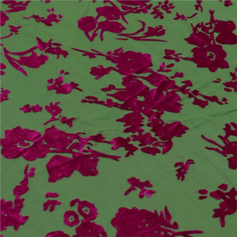 Woven brocade viscose velvet polyester-polyester semi-bright silk rotted flower and burnt fabric for nightdress cheongsam skirt