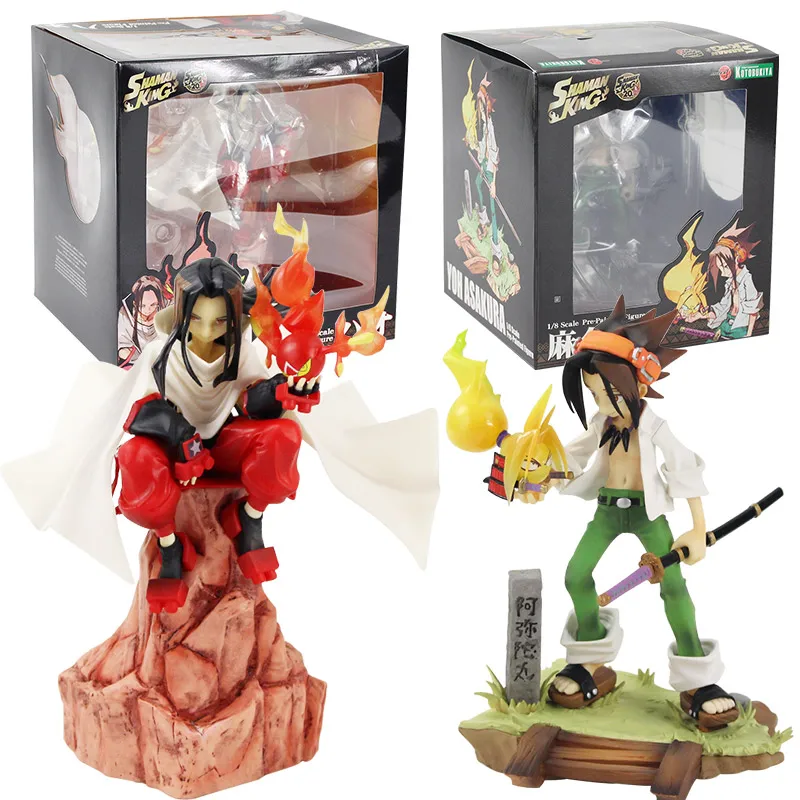 

17-24cm Anime Shaman King Action Figure Yoh Asakura AMIDAMARU HAO ASAKURA PVC Figure Model Anime Collection Figurine Doll Toys