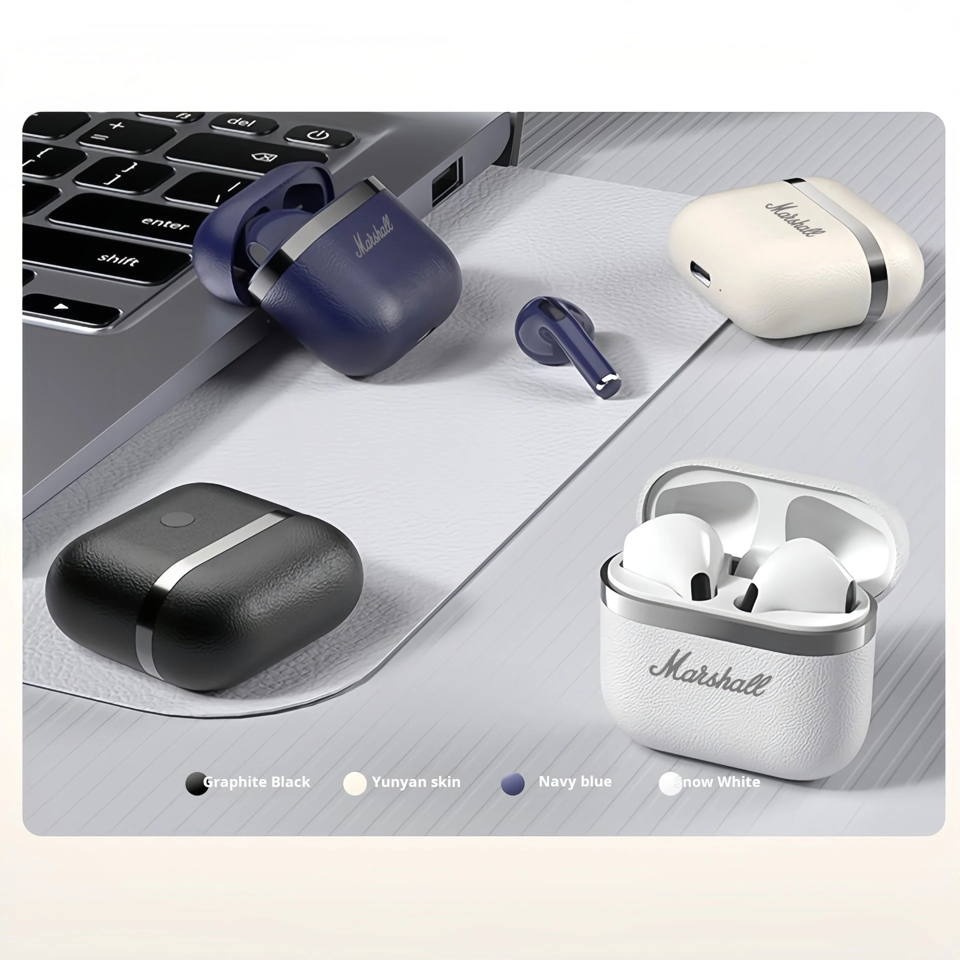 Marshall Wireless Earphone Headset HiFi Stereo Earbuds Sport TWS Headphones Bluetooth Headset With Mic for Android and Apple