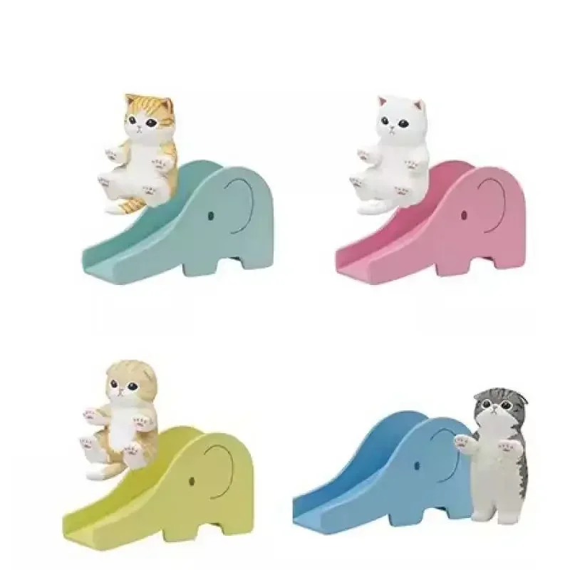 Kawaii Mofusand Cats Figures Play Slide Action Figure Elephant Slide Cats Cute Orange cat Periphery Toy Gifts for Kids