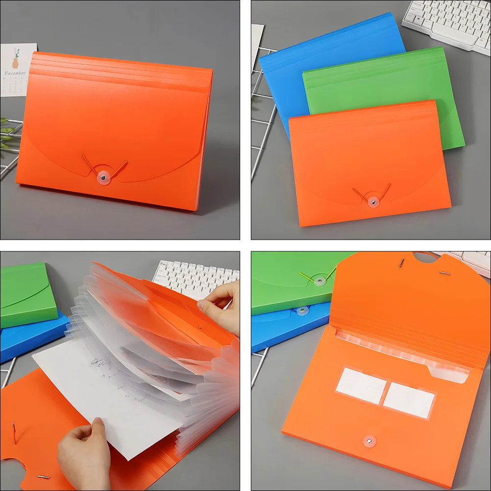 1Pcs Orange File Folder A4 Size Document Organizer Portable Office File Storage Bag for Neat Paper Management Efficient Use
