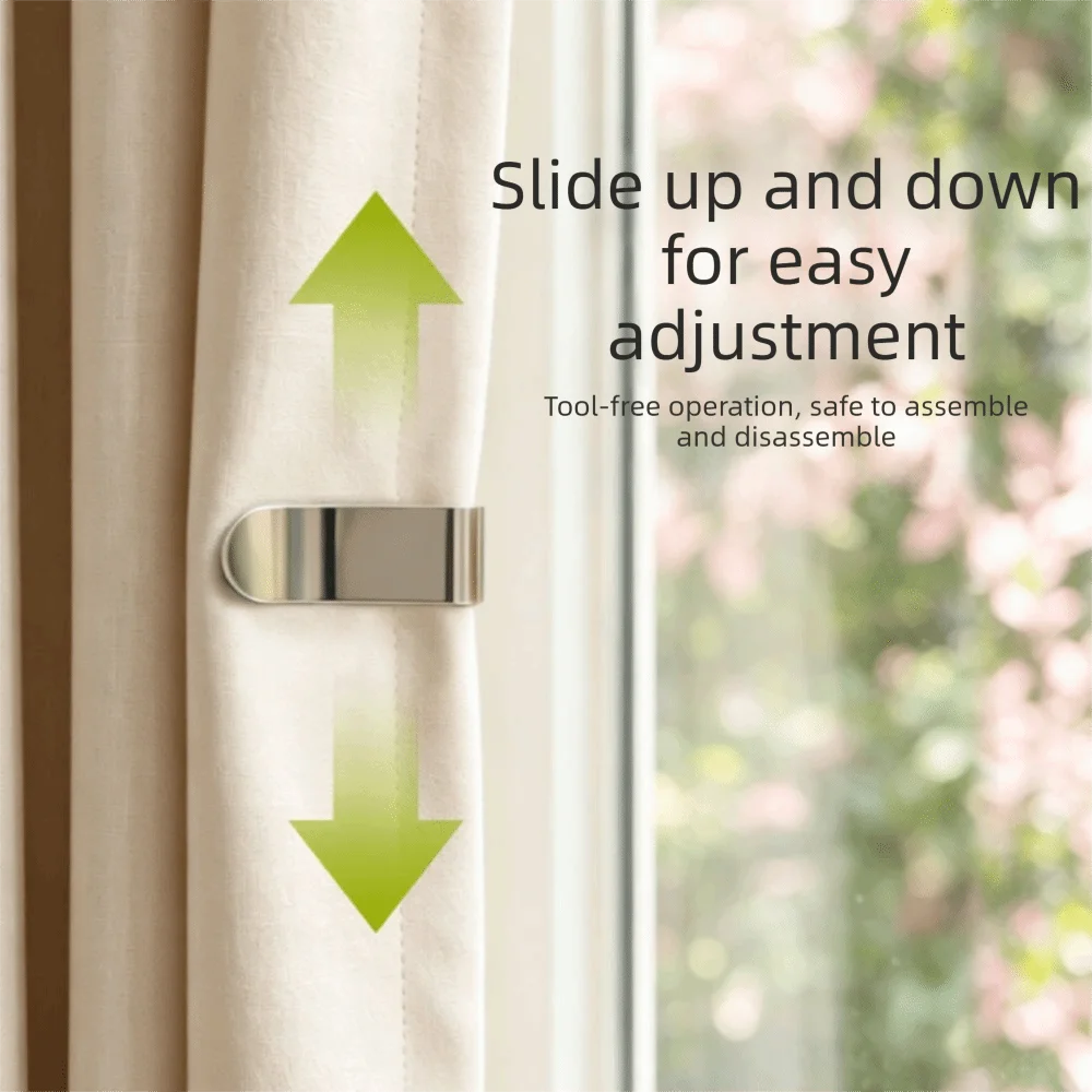Magnetic Closure Curtain Clips Detachable Nail-Free Blackout Curtain Clips Light-Blocking Portable Fixed Clips Window Screen