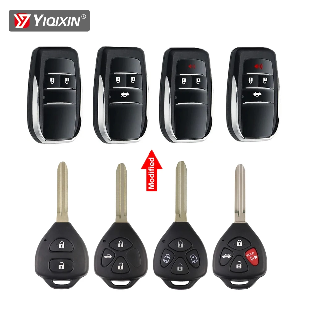 

YIQIXIN For Toyota RAV4 Corolla Camry Avlon Crown Reiz Yaris Hiac Hilux Avalon Venza 2013-2018 Modified Remote Car Key Shell