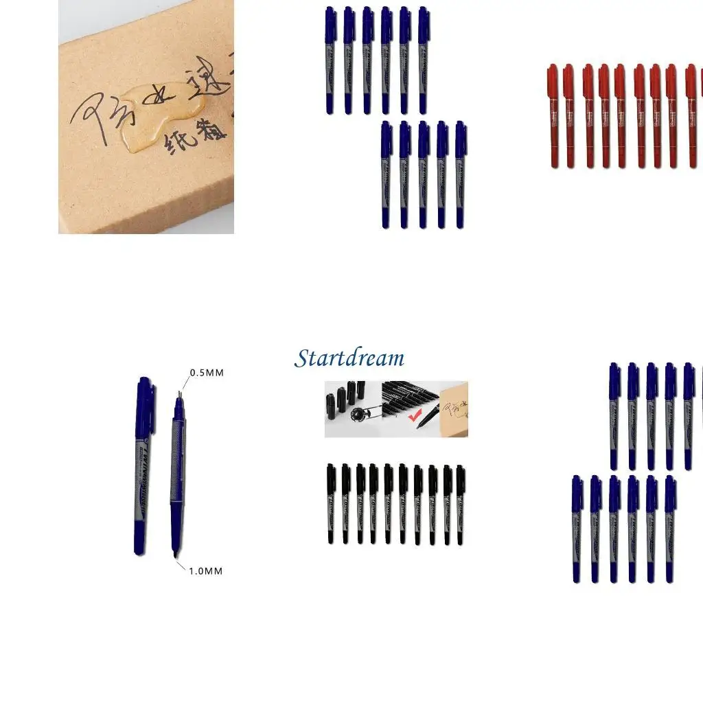 

Pack of 12 Double Point Permanent Marker Quick Drying Fade Resistant Marker Pen K92C