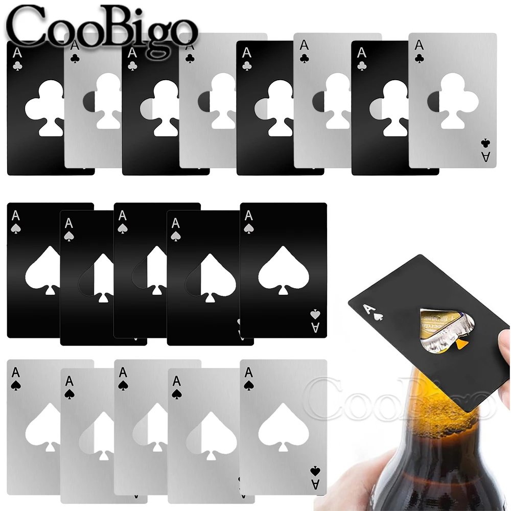 Abridor de botellas de póker, abridor de botellas de tarjetas de crédito de acero inoxidable para restaurante, cocina, Bar, regalos de recuerdo de fiesta de boda, 1 Uds.