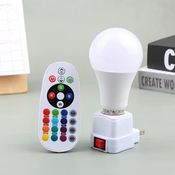 LED Colored Bulbs Colorful Remote Control Bulb RGB Color Changing Globe E27 Screw Mouth Indoor Lighting Dimming Small Night Lamp