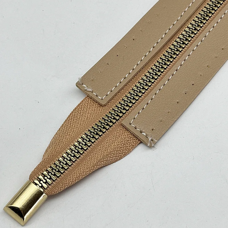 30cm Metal Zipper PU Leather Zipper For Sewing Handbag Craft Sewing Custom DIY Zipper For Woven All-match Bag Hardware Accessory