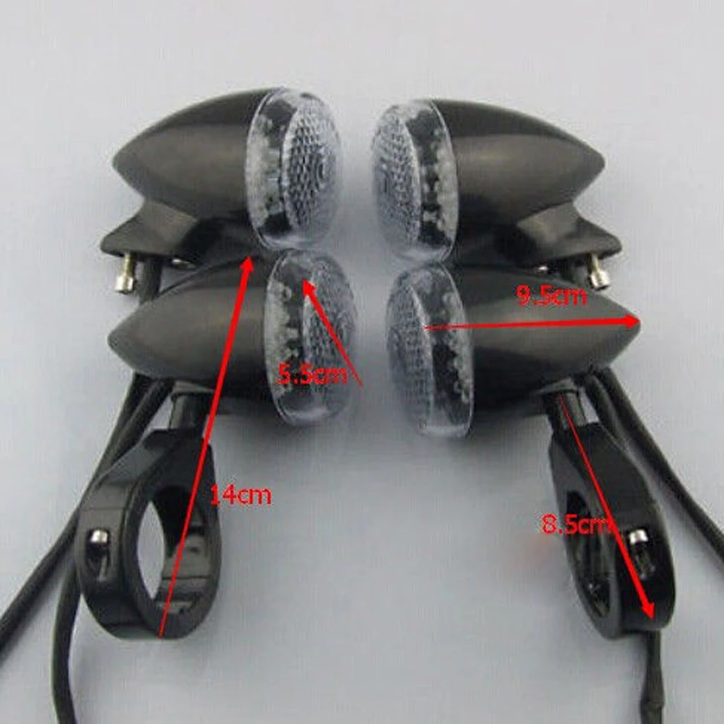 

Motorbike Amber LED Rear Turn Signal Light 39mm Clamp Indicator Lamp Kit for Universal Motorcycle Use