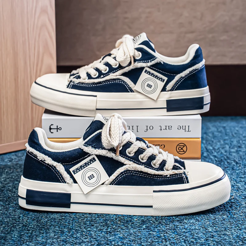 Hot Selling Men's Vulcanize Shoes Streetwear Platform Canvas Shoes Man Designer Low Top Skateboarding Shoes zapatos de tablero