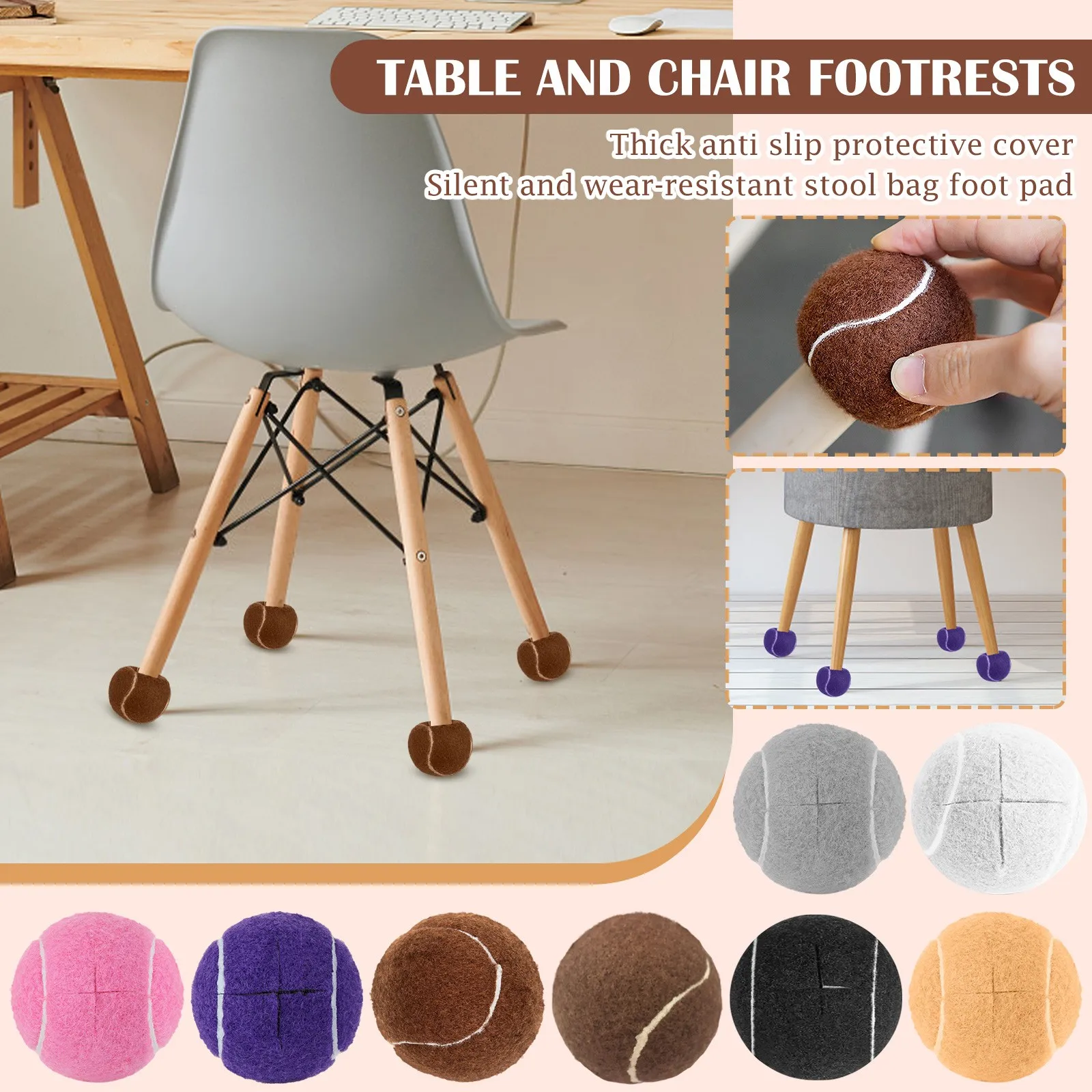 Tennis Balls Table Chair Leg Socks Furniture Floor Protector Cover Anti-Noise Non-slip Thicken Table Legs Feet Sleeves Chair Cap