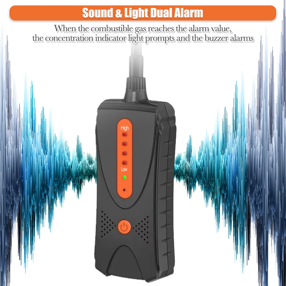 AIKESI JLY-80A يده كاشف تسرب الغازات الطبيعية المحمولة جزء في المليون متر أداة كشف الغازات القابلة للاحتراق