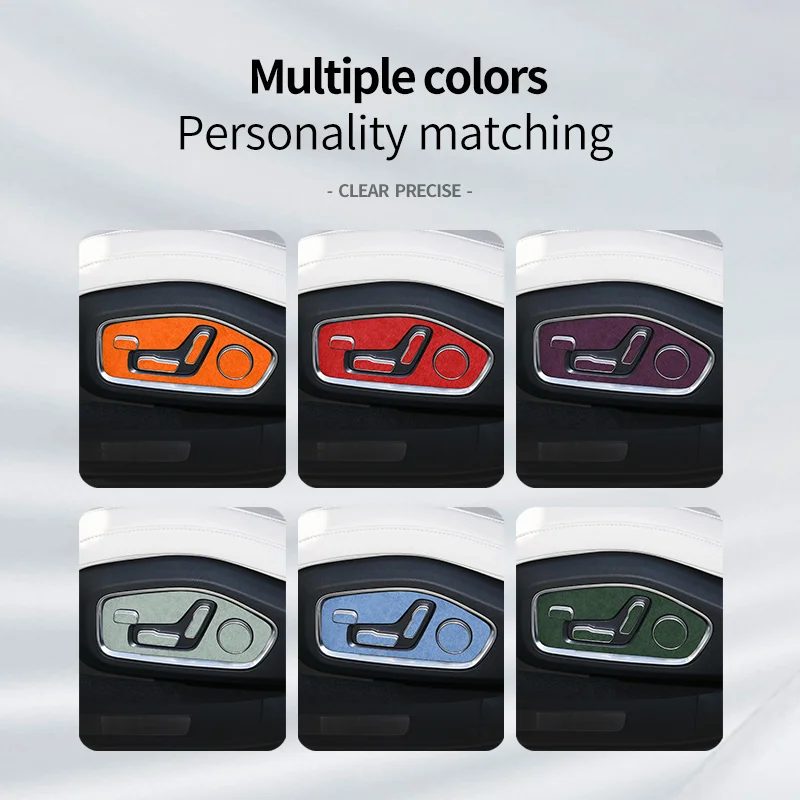 For ZEEKR 001 2026, 001 Max Ultra Alcan tara Suede Front Row Seat Adjustment Panel Trim Sticker Interior Car Accessories