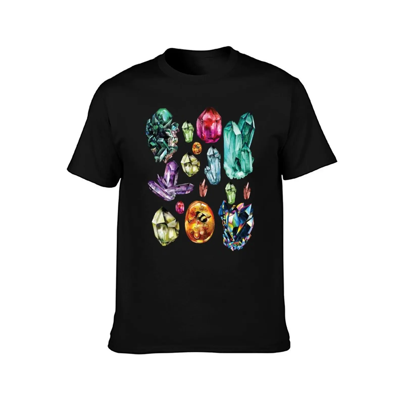 Gems Crystals & Amber Crystal Healing T-Shirt Basic Daily Outfit Short Sleeve Tee T-Shirt