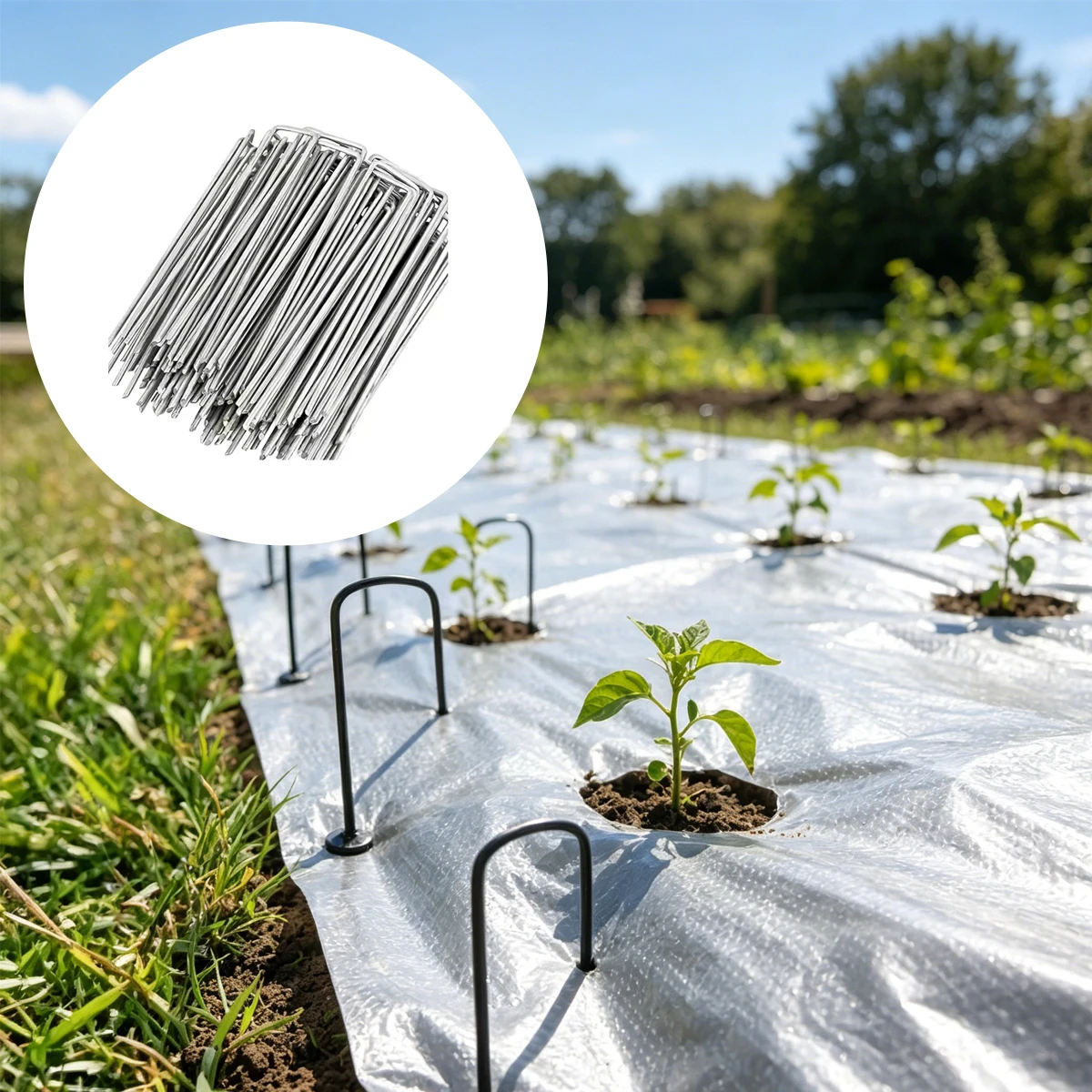 Galvanized Gardening Stakes U-shaped Artificial Turf Fixed Nails Ground Metal Decorations for the Garden Accessories
