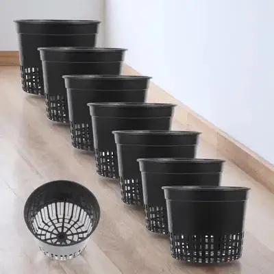 

10Pcs Aquarium Planting Cups Plastic Growing Baskets Black Hydroponics Water Grass Cultivate Pot Balcony Home Water Grass Basket