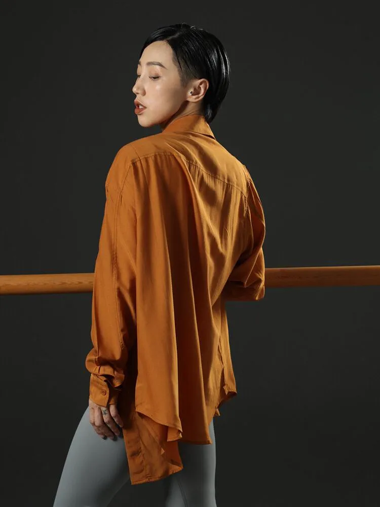 

Modern Dance Series Men's And Women's Slim Fit Breathable irt Xie Xin Hemp Fiber Faion Outerwear Commute Sle Collar