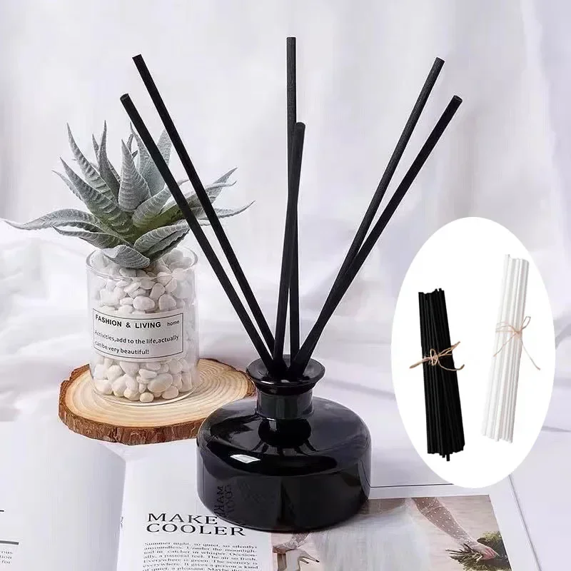 100/50Pcs Black/White Fiber Sticks Diffuser Aromatherapy Volatile Rod for Home Fragrance Diffuser Home Decoration