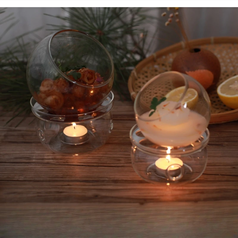 Artistic conception dishes tableware Hotel features glass dry pot set Candles heated