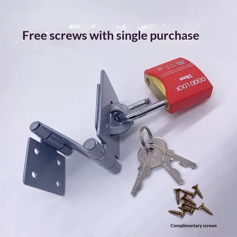 Three-fold lock buckle iron door latch door bolt pin old-style right-angle lock home use lock plate drawer lock cabinet door nos