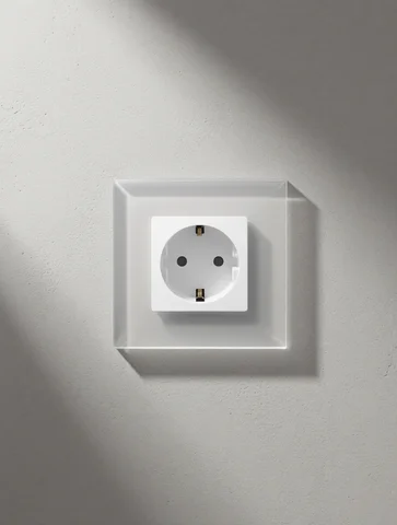 BSEED EU Standard Single Wall Socket Double Power Plugs With White Black Crystal Glass Panel Triple Outlets 16A 110V-250V