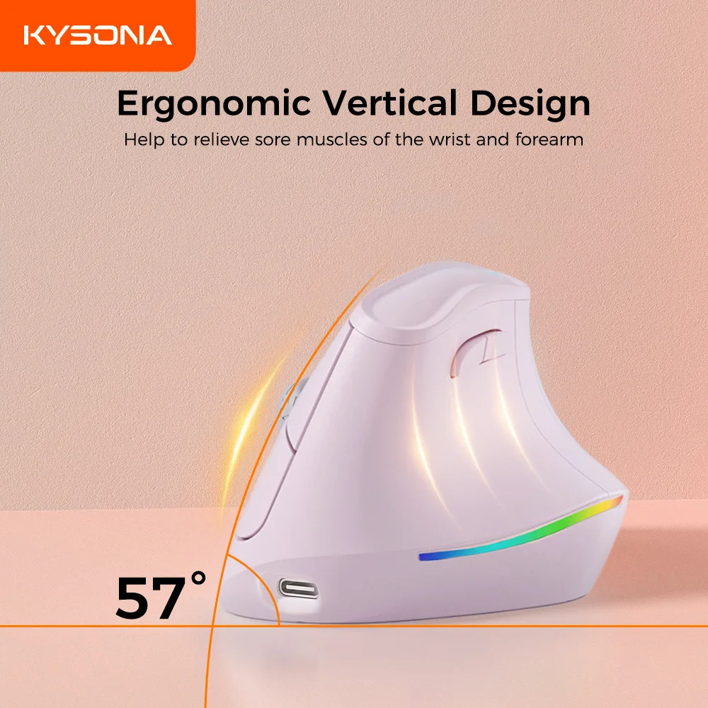Dual-mode 2.4G+Bluetooth Rechargeable Ergonomic Vertical Mouse Office Mute Healthy Optical Mice 4000DPI For Laptop PC Desktop