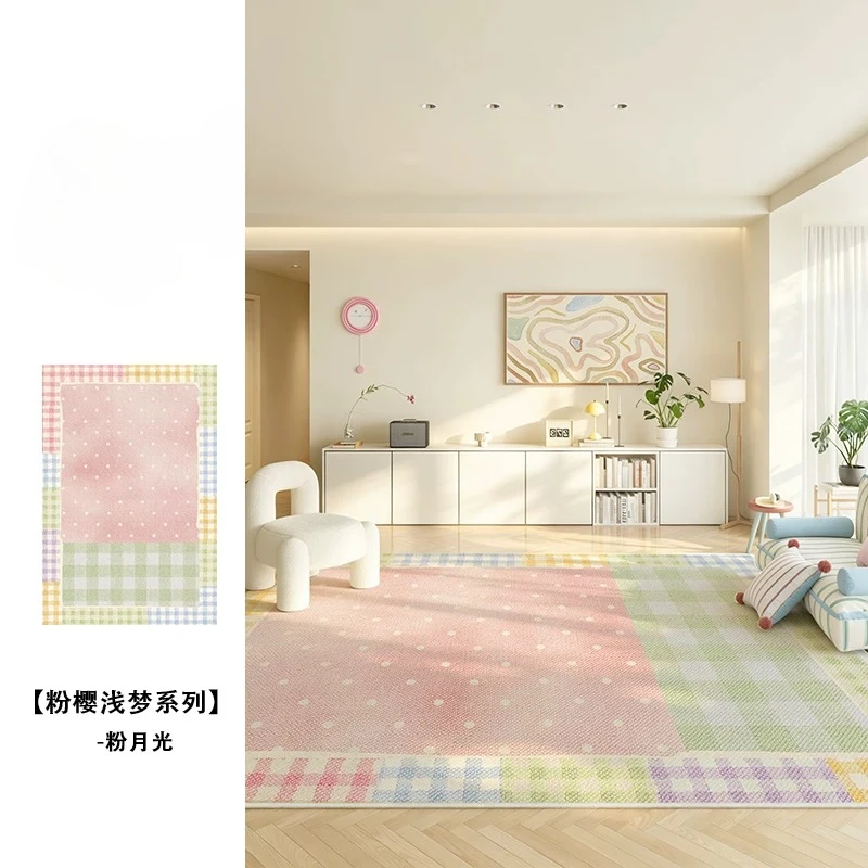 Striped Living Room Decoration Carpets Dopamine Colored Lines Rugs for Bedroom Soft Abstract Art Lounge Rug Home Thick Floor Mat