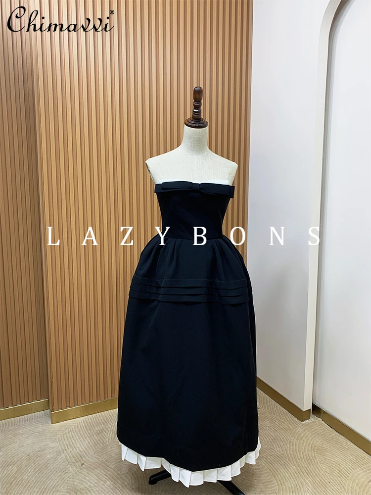 Vestido de aniversário primavera e verão nova moda high-end socialite arco princesa tutu vestido sexy menina fora do ombro tubo vestidos superiores