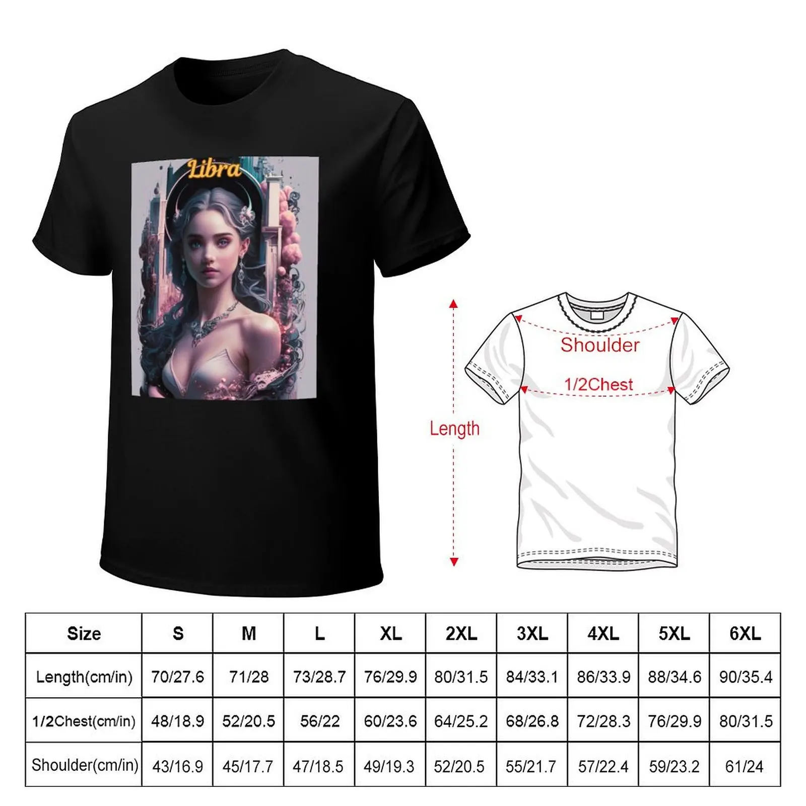 Libra Zodiac, whimsical lady, libra girl sexy T-Shirt Stain Resistant Casual Tee