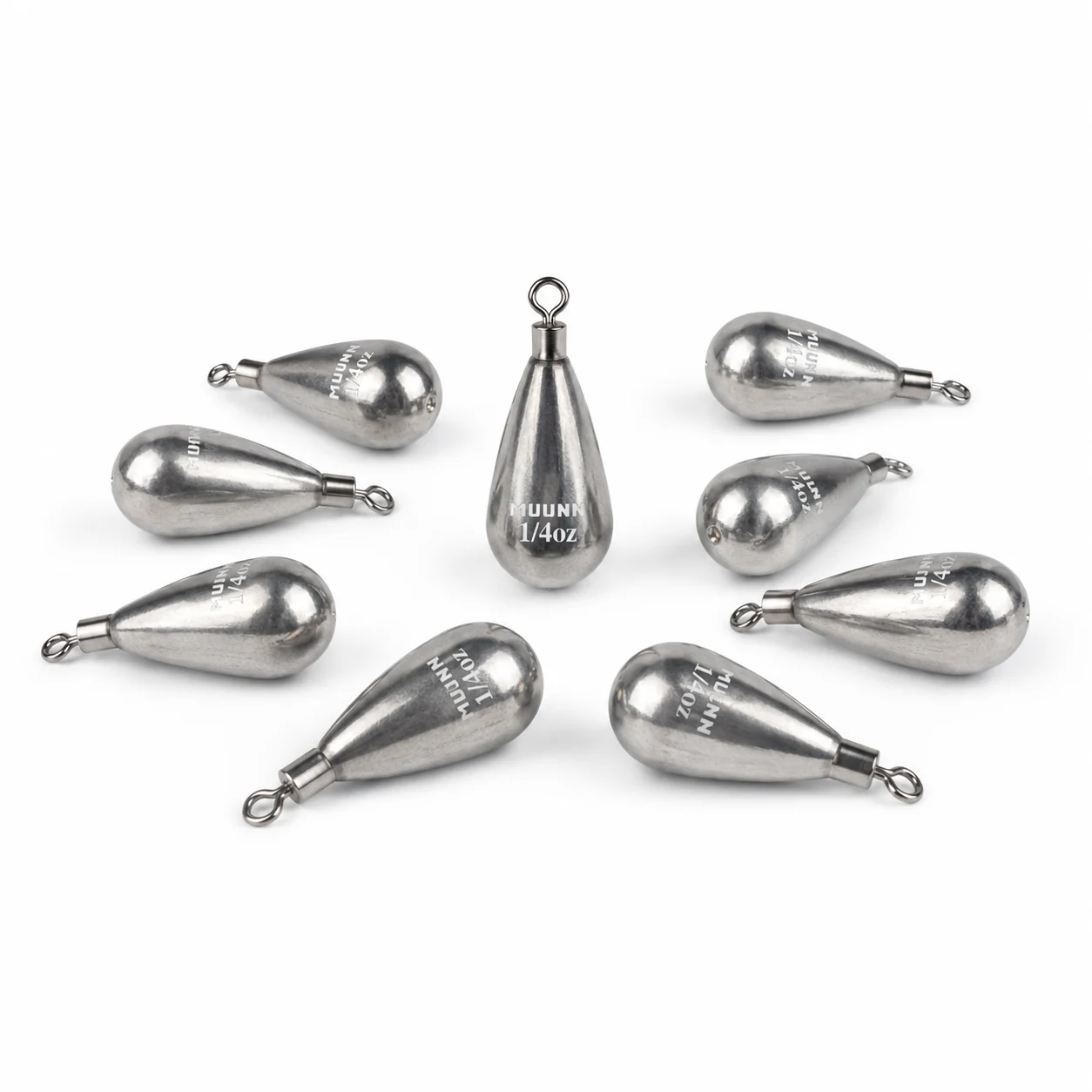 MUUNN 5 Stück 1,3-10,5g Tropfenförmige Angelgewichte Wolfram-Sinker Freie Rig-Gewichte Bass-Angelzubehör – Detail 3