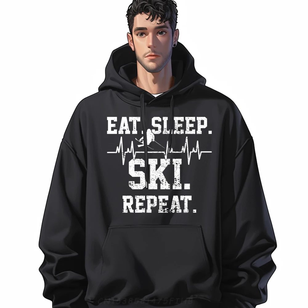 

Skiing Ski Vintage Heartbeat Mens Sweatshirts Graphic Tee Unisex Long Sleeve Sweater Sweatshirts Gothic Style