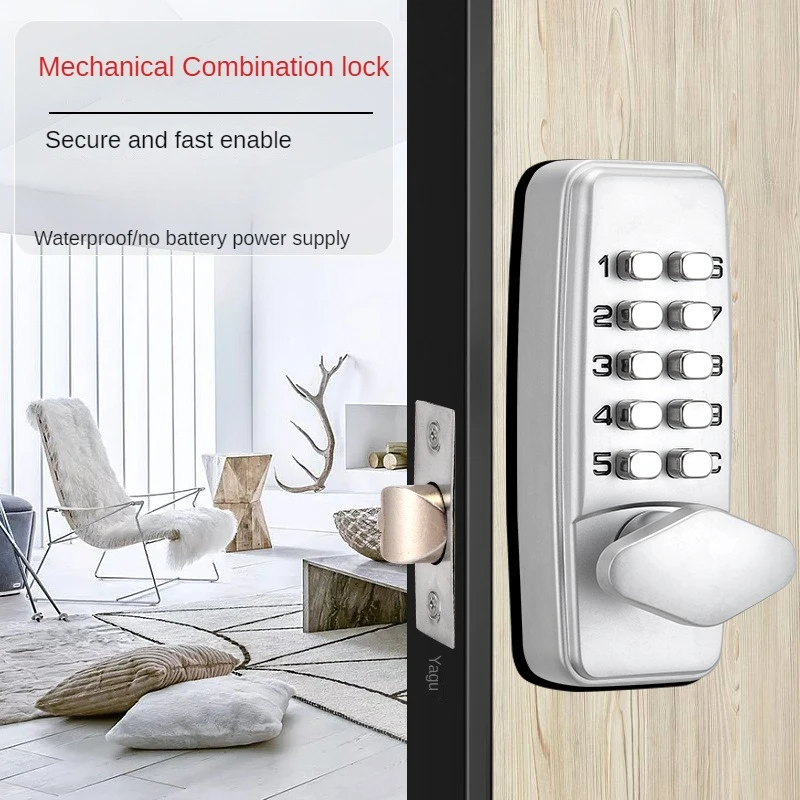 Mechanical Password Lock Door Lock Does Not Need Power Export Cross-border Dedicated Door Wooden Door Office Household Lock