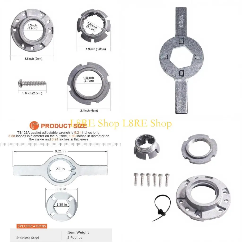 

В комплекты запасных частей для стиральной машины L8RE входят гаечный ключ TB123A и ​​крепеж для стиральной машины.