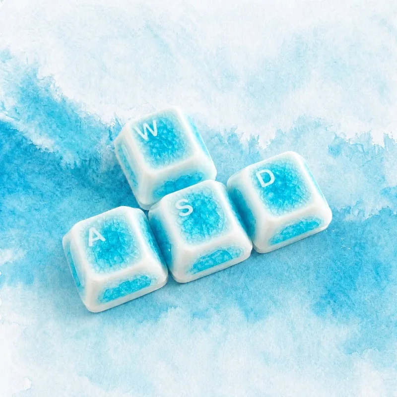 Customized WASD Ceramic Ice Crack Keycap Mechanical Keyboard Craftsman Keycap Cross Shaft Universal Gift