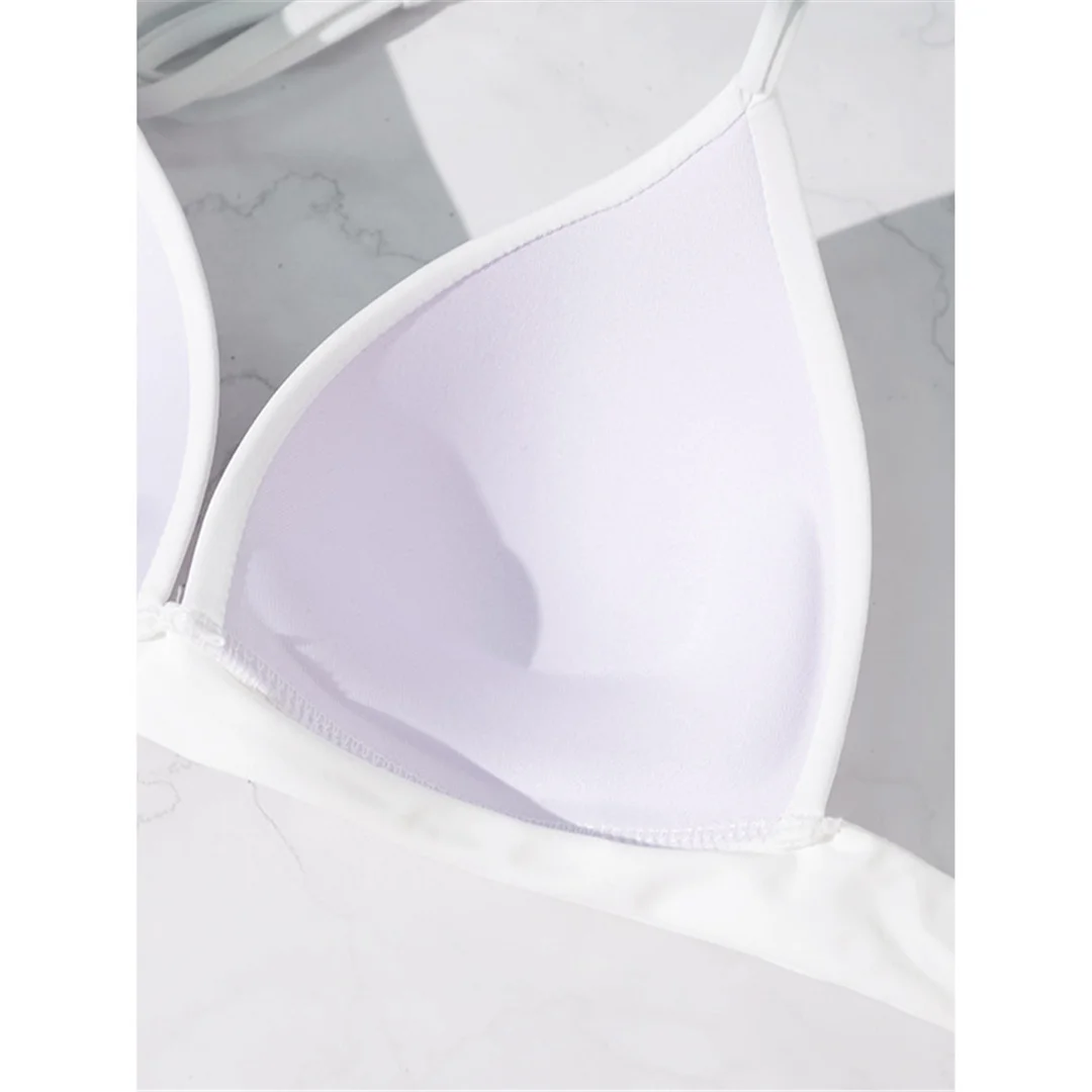 XS - XL Sexy Neckholder-BH mit Push-up-Effekt, Bikini-Oberteil, Damen-Badeanzug, Badebekleidung, Badeanzug, einfarbiges Strand-Oberteil V7019H – Detail 21