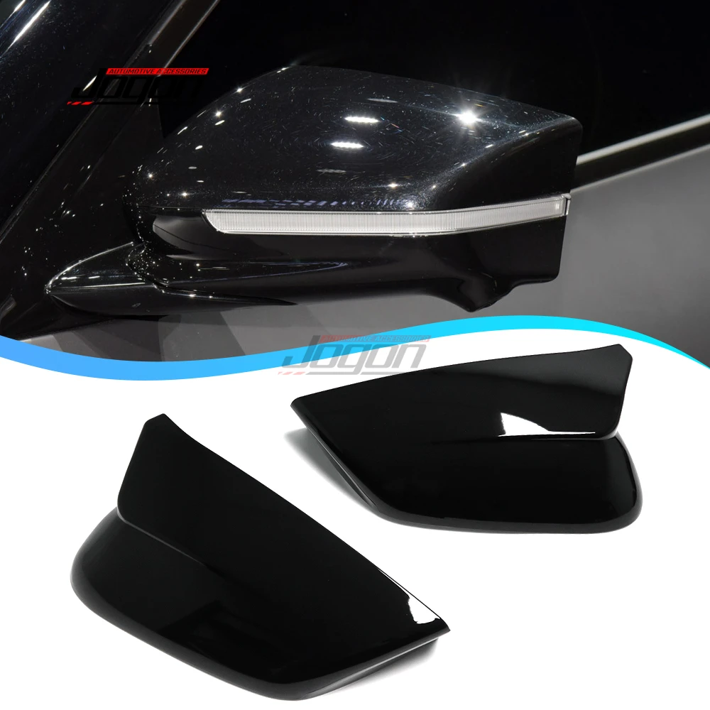 

ABS Bright Black Exterior Side Wing Rear View Cover Trim For KIA EV6 2021-23 OX Horn Car Rearview Mirror Caps Shell Accessories