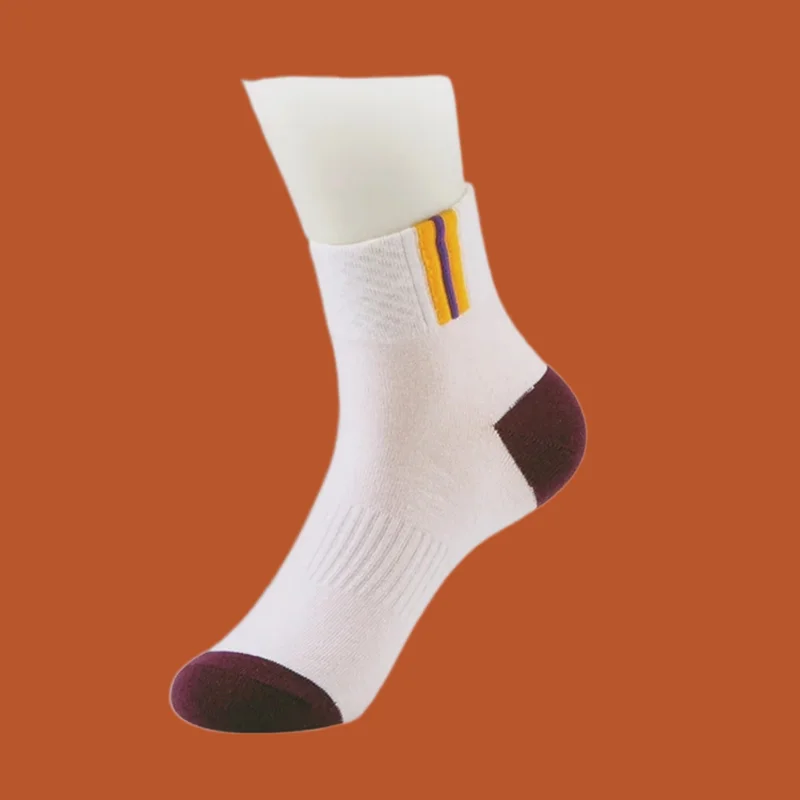 

5/10 Pairs 2024 New Men's Anti-Odor Sweat-Absorbent Mid-Calf Socks High-Quality Solid Color Versatile Retro College Style Socks