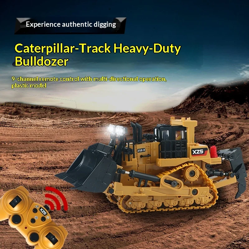 Xzs Remote Control Bulldozer Model Abs Wireless Engineering Vehicle Rc Toy For Hobby Collection
