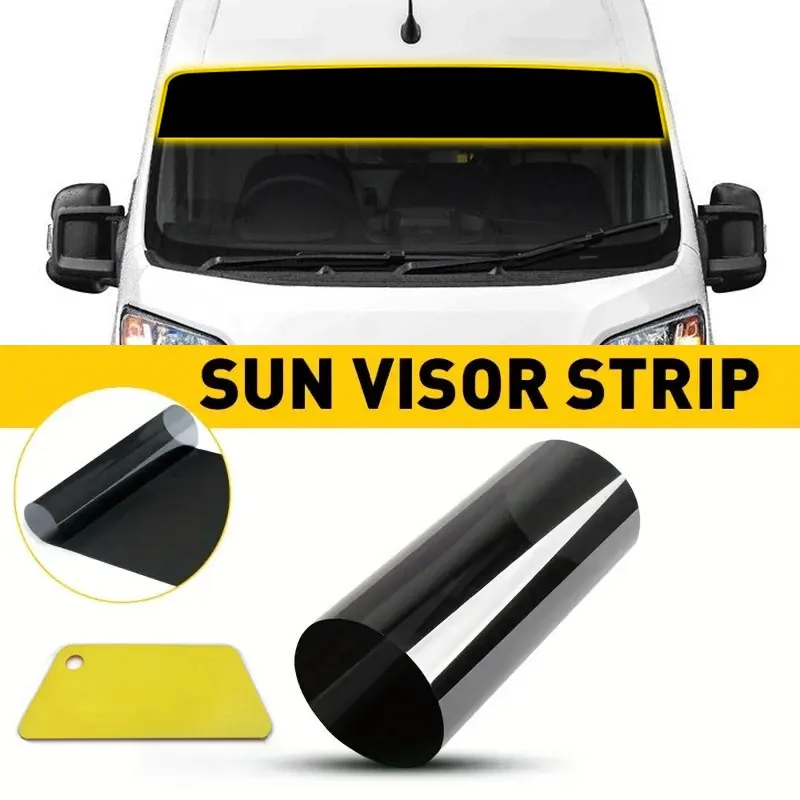 20x200cm Glossy Black Vinyl Large Sun Strip For Camper Van Motorhome Sprinter Transit For Ducato With Fitting Tool Stripe