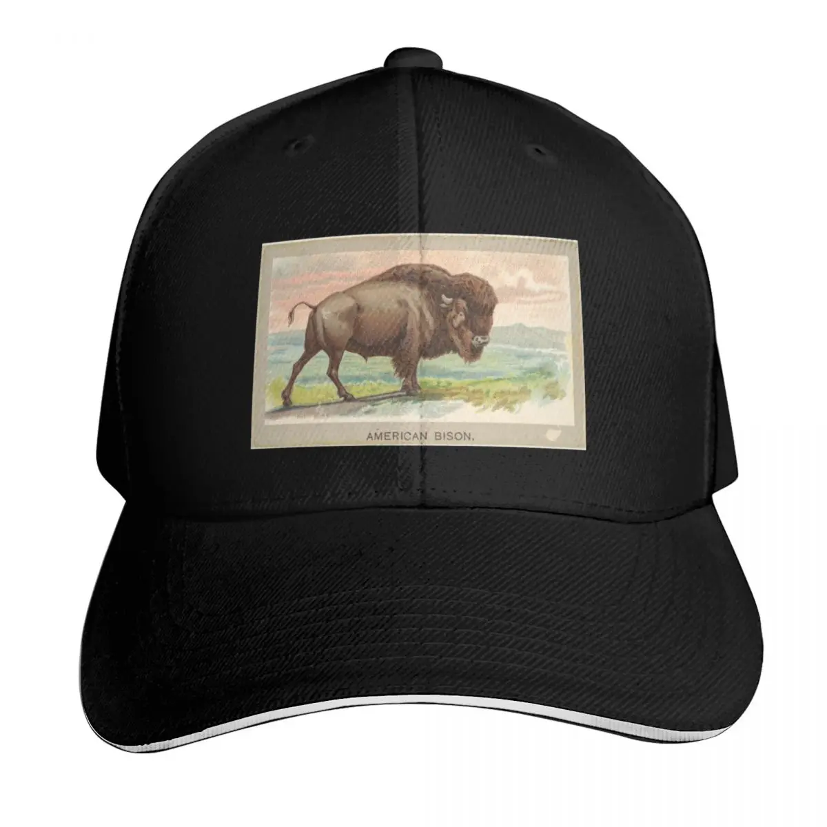 Vintage American Bison Baseball Cap Moisture Wicking Quick Dry Curved Brim Classic Fit Low Profile Unstructured