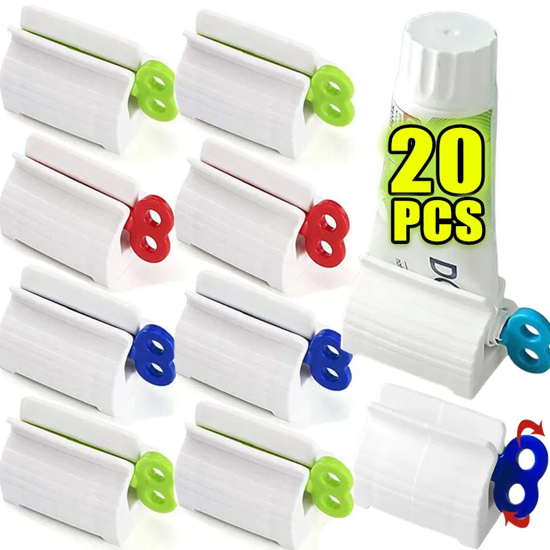 1-20pcs Rolling Toothpaste Squeezer Lazy Man Shampoo Manual Toothpaste Clip Manual Toothpaste Versatile Facial Cleanser Squeezer