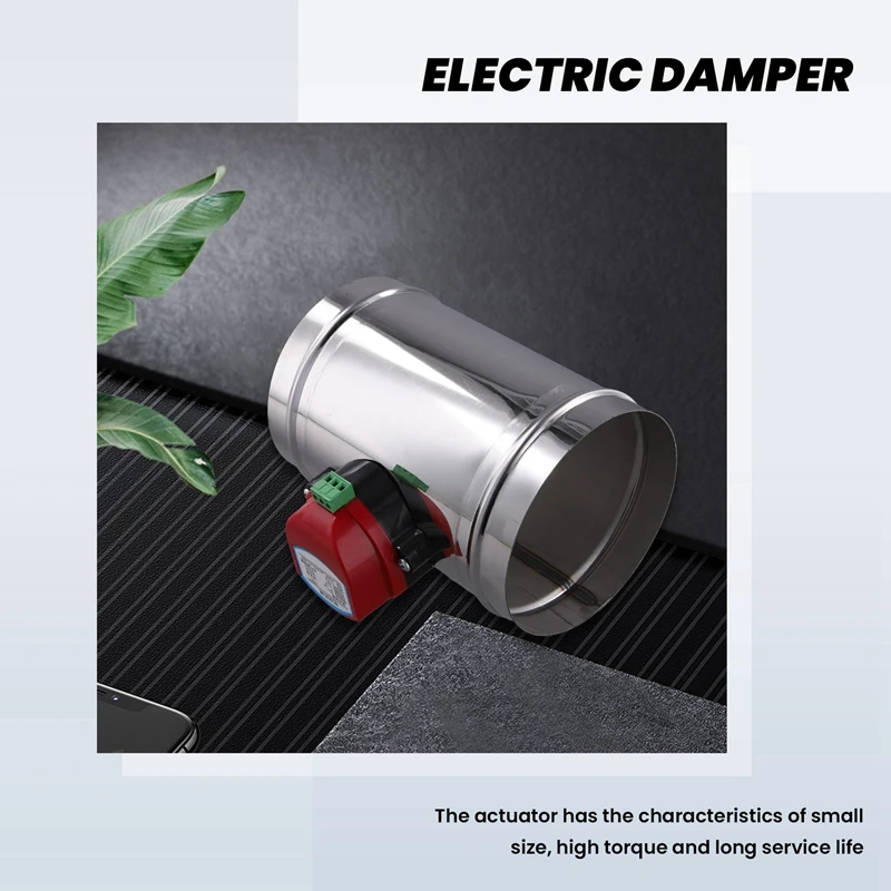 LICE-125Mm الفولاذ المقاوم للصدأ أنابيب الهواء الكهربائية المثبط صمام HVAC مجاري الهواء بمحركات الهواء المثبط AC220V المحرك محرك