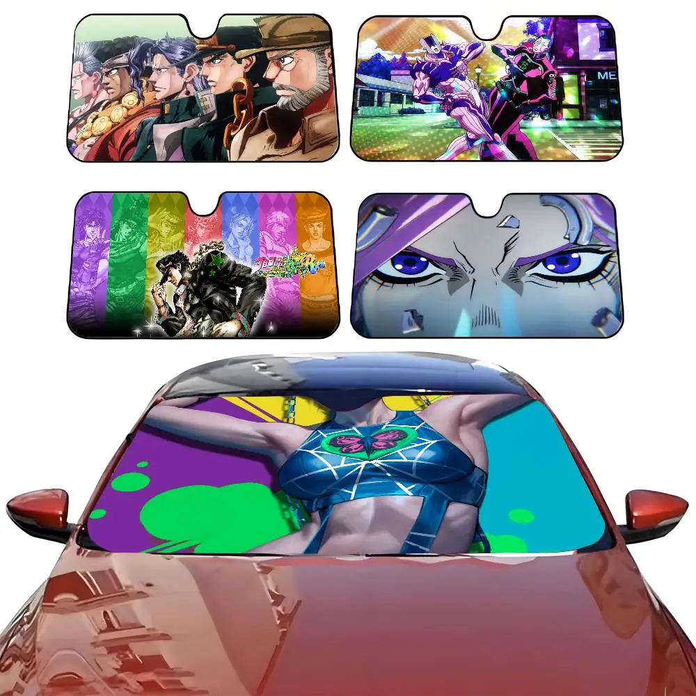 

ANIME J-JoJo's Bizarre Adventure Автомобильный солнцезащитный козырек Зонтик на лобовое стекло автомобиля Солнцезащитный козырек УФ-защита и внутренний охладитель