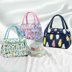 Bedrukte Kampeertas Met Rits Draagbare Isolatiezak Thermische Tas Voor Dames Cool Kampeerspullen Waterdichte Tape Aluminiumfolie Lunchbox