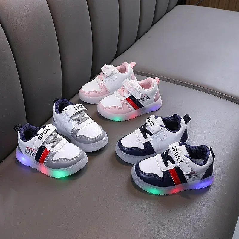 

2025Casual Glowing Shoes for Baby Girl Children Led Light Sneakers Kids Toddler Walking Shoes Kids Anti-slip Shoes