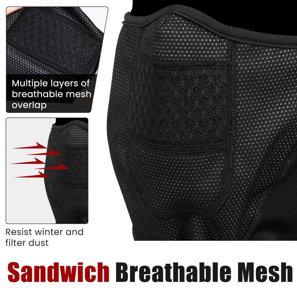 قناع ركوب الدراجات النارية قناع وجه كامل للشتاء مقاوم للماء من الصوف الدافئ المقاوم للرياح للرجال والنساء دورة التزلج في الهواء الطلق من الصوف الرياضي