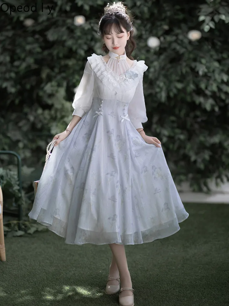 

Original Lolita Daily Elegant CLA Pastoral Op Dress Spring Summer Sweet Princess Flower Wedding Gorgeous Women's Dresses