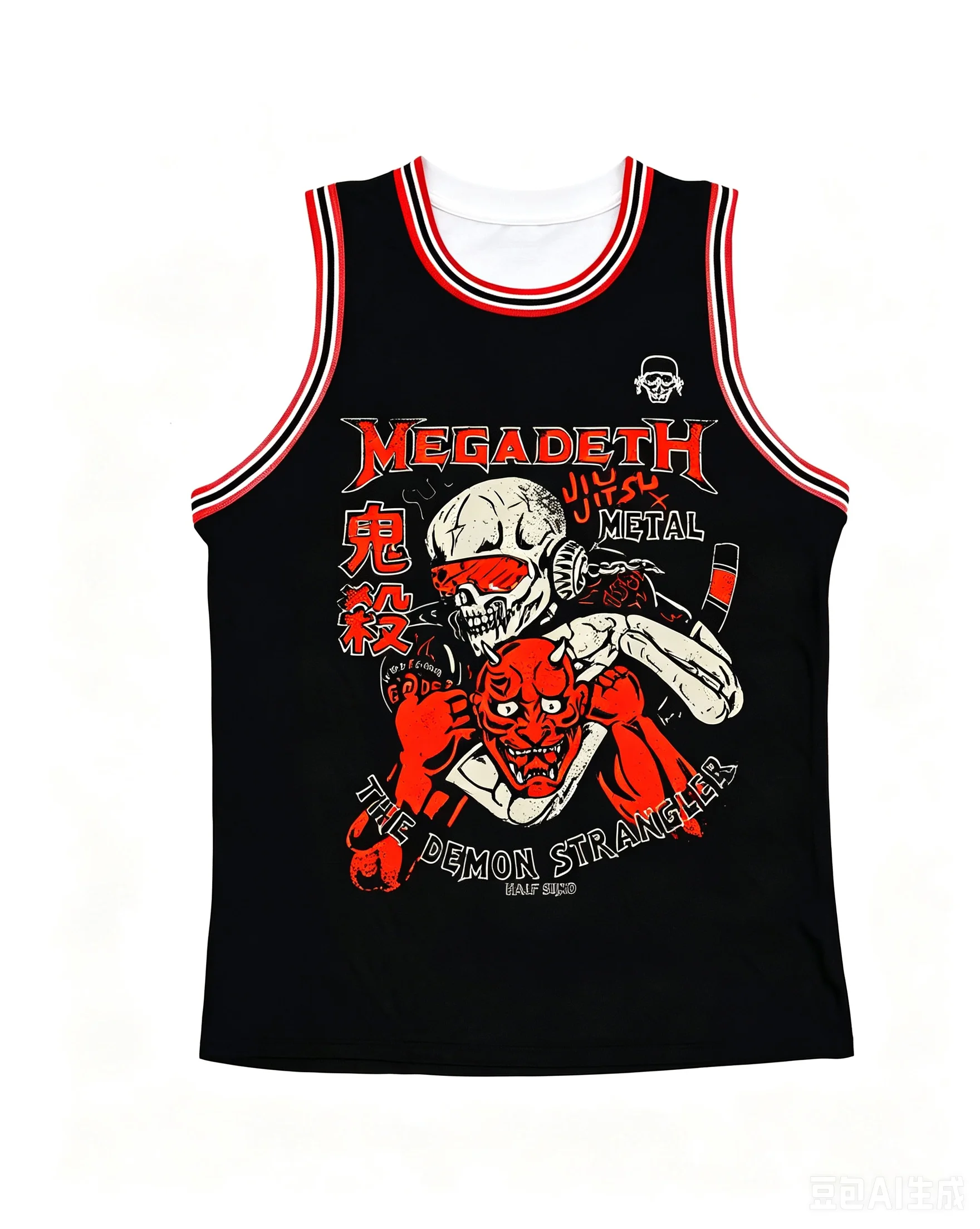 Boxing Fighting Prajna Skeleton Printed Fan Shirt Quick Drying Basketball Vest Sports Fitness Men's Sleeveless T-shirt
