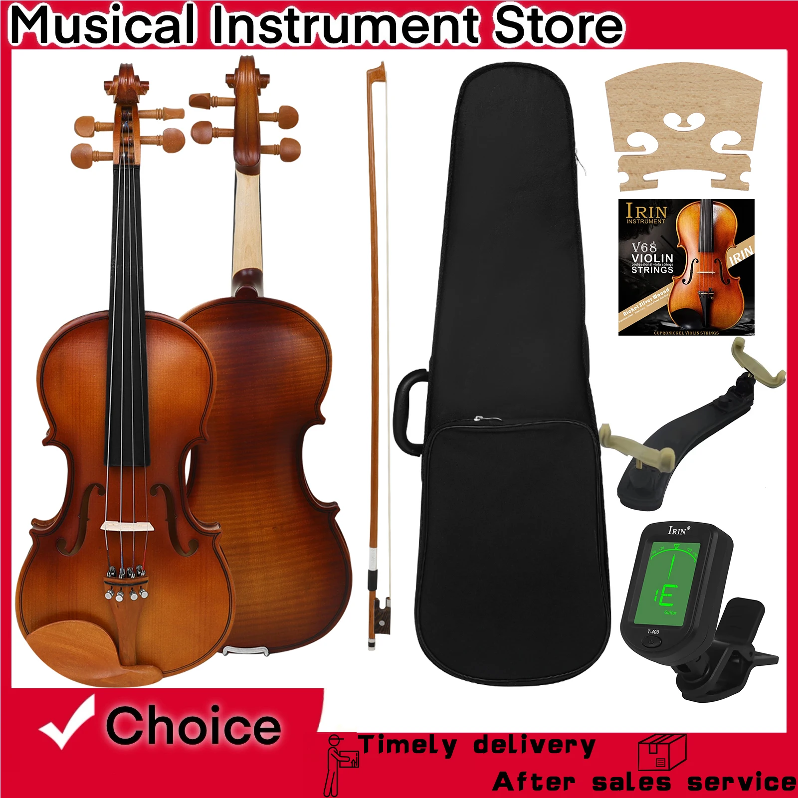 

Violin Basswood Tiger Pattern Plywood Jujube Wood Accessory Violin Suitable For Beginners Violin Set String Instrument Parts