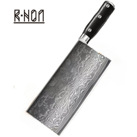 RHON 7.5INCH 67Layer Damascus Steel Chinese Cleaver Knife VG10 Steel Kitchen Utility Cook Slicing Meat Vegetable Cutting Knives